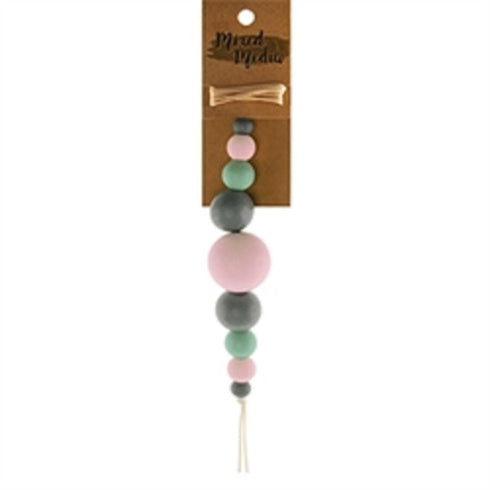 AussieSuperStore Jewellery Making Supplies Wooden Round Pink/Mint/Grey Beads Wooden Round Pink/Mint/Grey Beads | Jewellery Making Beads | Jewellery Making Supplies | Jewellery Making Beads | Jewellery Making Supplies 9323823200824 WB18009